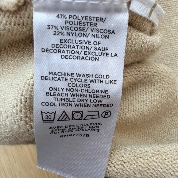 Ann Taylor Women’s Tan and Blue Cardigan Size Medium in Excellent Condition - Picture 6 of 6